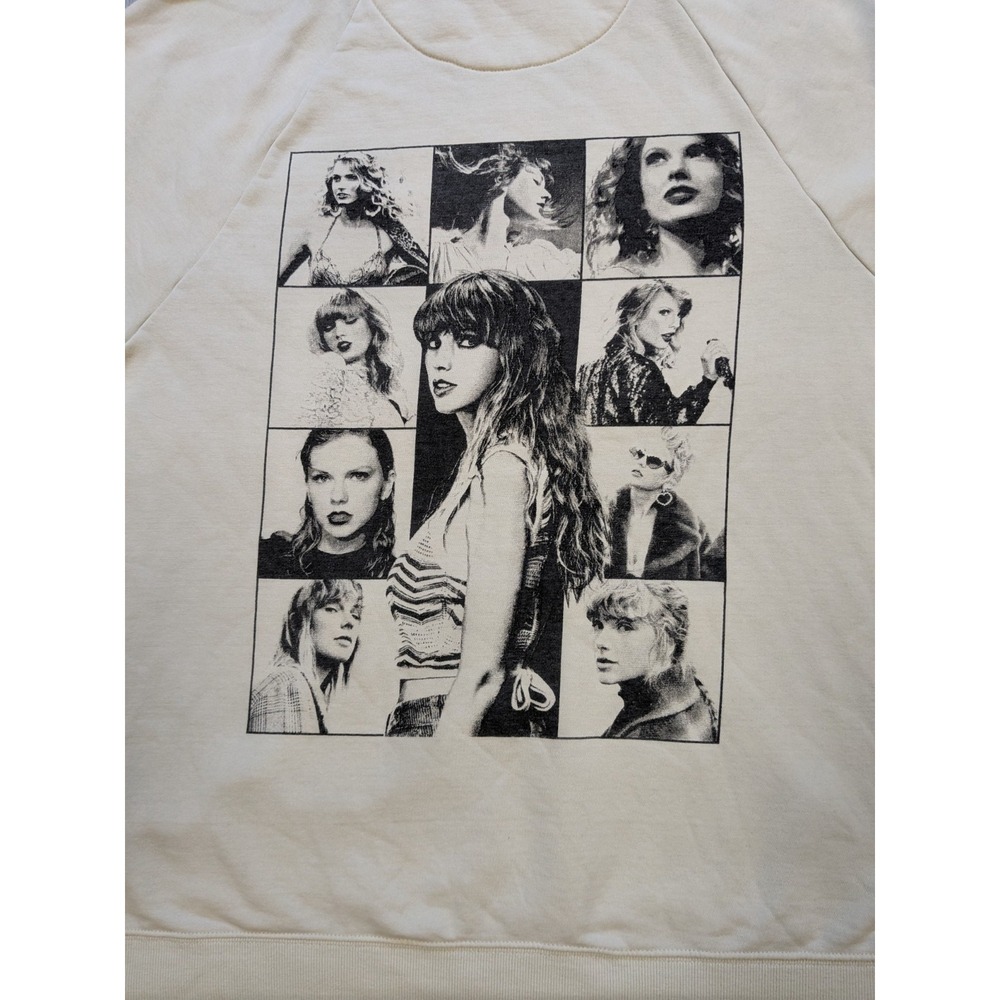 Taylor Swift Hoodie Womens 2XL XXL White Cream Sweatshirt Eras Tour Concert - Picture 3 of 13